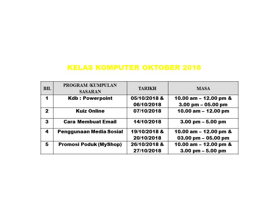 jadual-oktober-2018